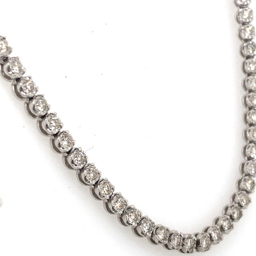 10k White Gold 6.00 CT Diamond Tennis Necklace