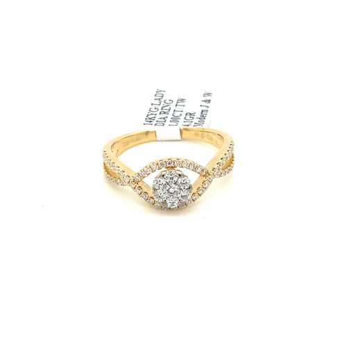 14k Yellow Gold 1.00 CT Diamond Ladies Ring