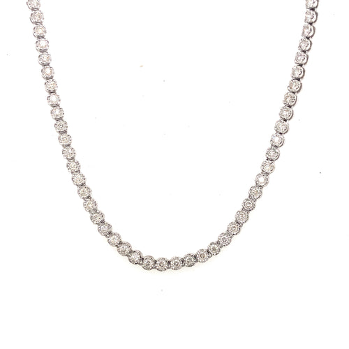 10k White Gold 6.00 CT Diamond Tennis Necklace