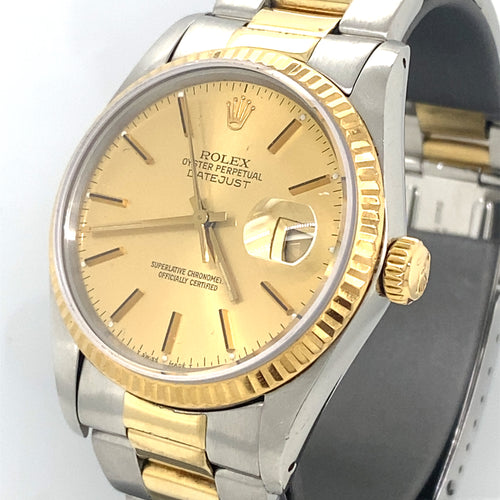 Pre-owned Rolex Datejust 18k Gold & Steel Oyster 36mm Watch, 16013 philadelphia