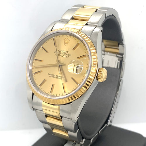 Pre-owned Rolex Datejust 18k Gold & Steel Oyster 36mm Watch, 16013 philadelphia