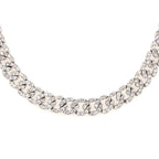 18 KT White Gold 11.85 CT Diamond Cuban Chain Choker Necklace
