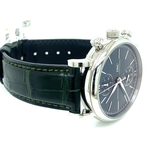 IWC Portofino Chronograph 39mm Green Dial Automatic Watch, IW391405