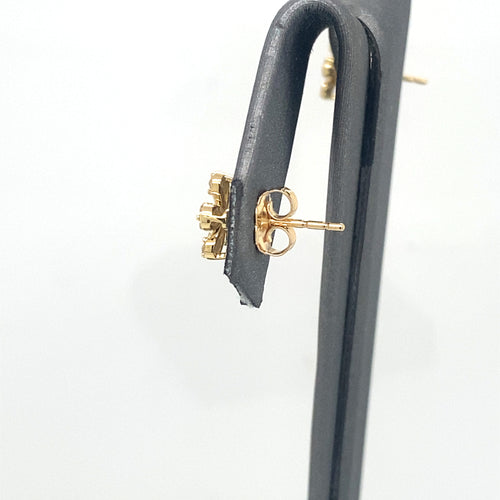 Movado 14k Yellow GOld 0.50 CT Diamond Flower Stud Earrings