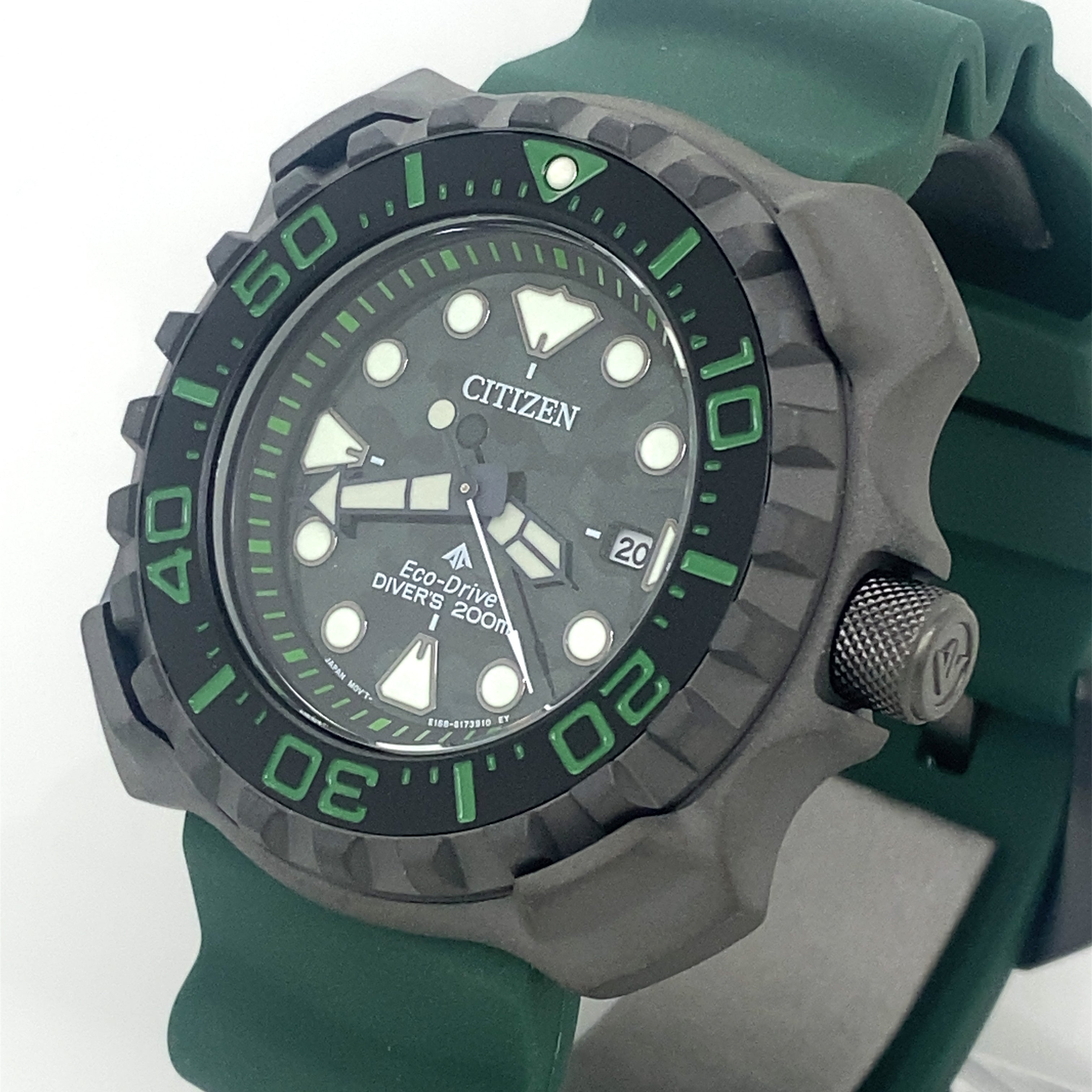 Reloj Citizen Promaster Bn022806w Hombre Color De La Malla Verde Color