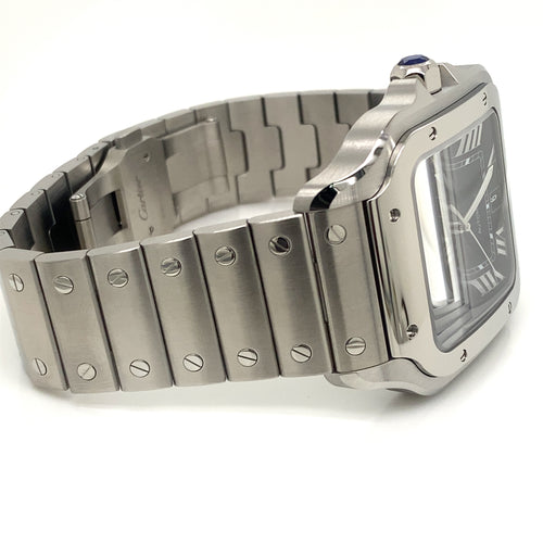 Cartier De Santos Cartier Steel & Blue Dial 39.8mm Watch, WSSA0030