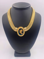 Estate 14k Yellow Gold Ladies Fancy Cameo Necklace, S107100