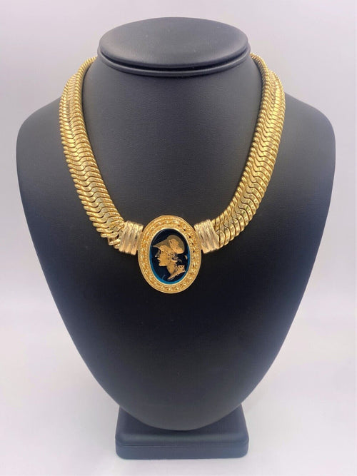 Estate 14k Yellow Gold Ladies Fancy Cameo Necklace S107100