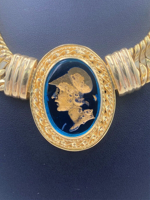 Estate 14k Yellow Gold Ladies Fancy Cameo Necklace