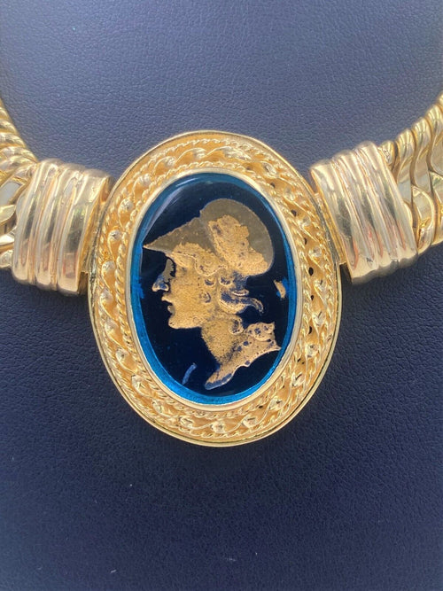 Estate 14k Yellow Gold Ladies Fancy Cameo Necklace S107100