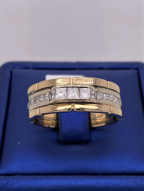 14k Yellow Gold 1.00 CT Diamond Men's Band