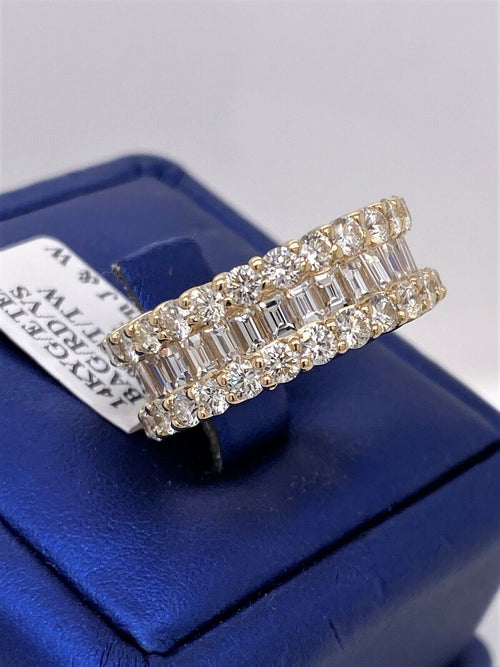 14k Yellow Gold 5.00 CT Diamond Eternity Wide Band