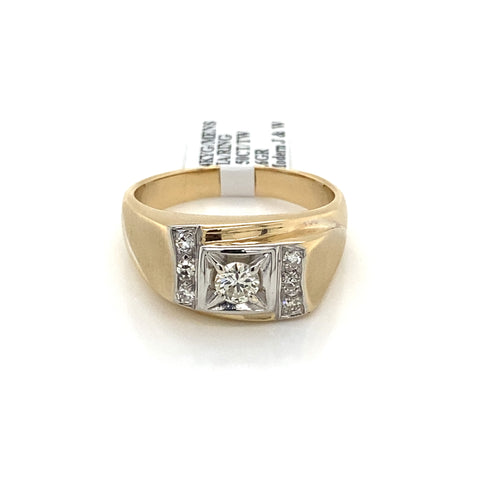 14k Yellow Gold 0.50 CT Diamond Men's Ring