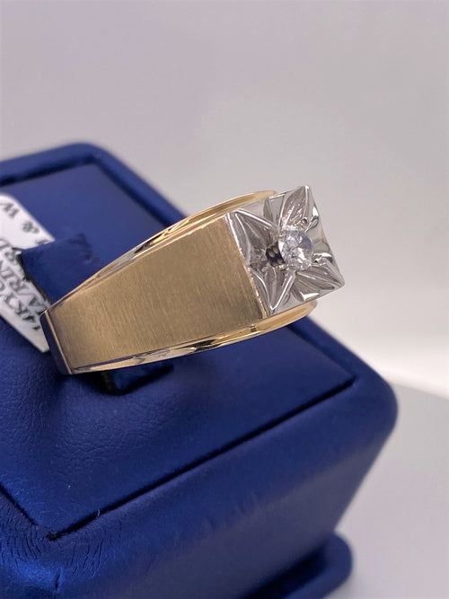 14k Yellow Gold 0.25 CT Diamond Men's Ring