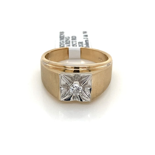 14k Yellow Gold 0.25 CT Diamond Men's Ring