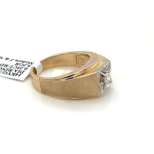 14k Yellow Gold 0.25 CT Diamond Men's Ring