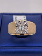 14k Yellow Gold 0.25 CT Diamond Men's Ring