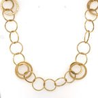 14k Yellow Gold Fancy Circle Link Ladies Necklace, S107137