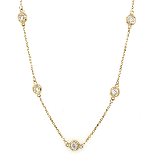 14k Yellow Gold 1.95 CT Diamond By The Yard Necklace, S107121
