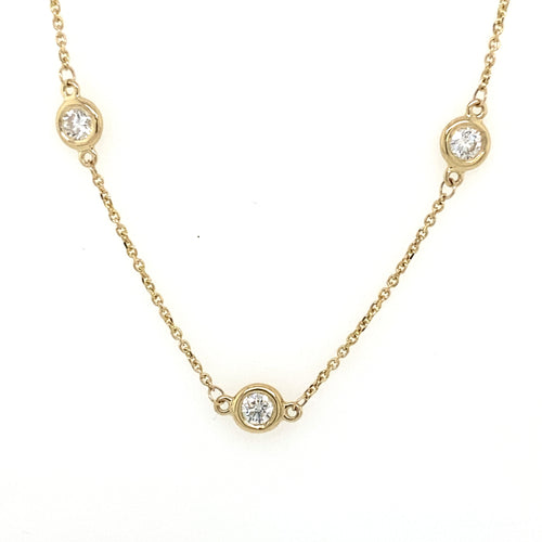 14k Yellow Gold 1.95 CT Diamond By The Yard Necklace