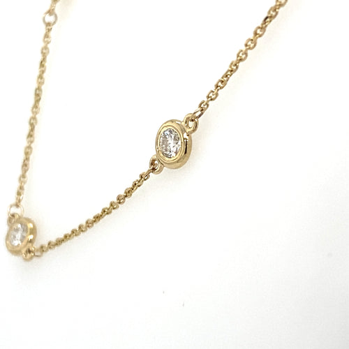 14k Yellow Gold 1.95 CT Diamond By The Yard Necklace, S107121
