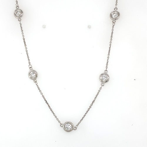14k White Gold 2.50CT Diamond By The Yard Necklace