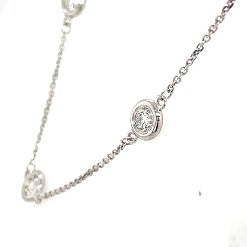 14k White Gold 2.50CT Diamond By The Yard Necklace