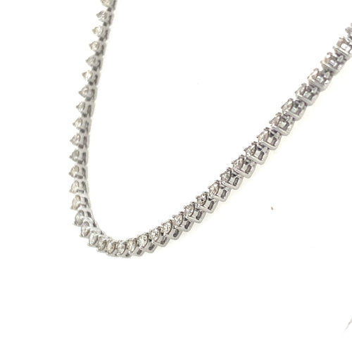 14K White Gold 6.50 CT Diamond Tennis Necklace