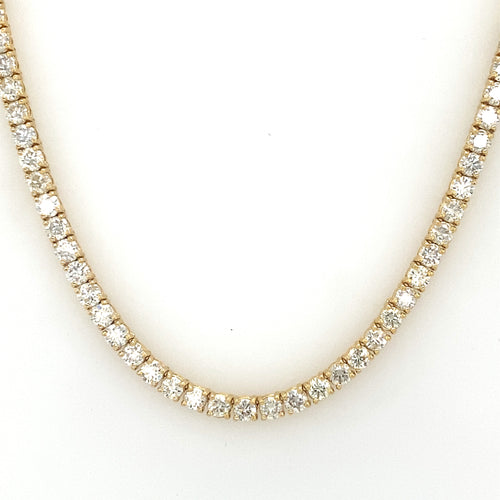 14k Yellow Gold 26CT Diamond Tennis Necklace