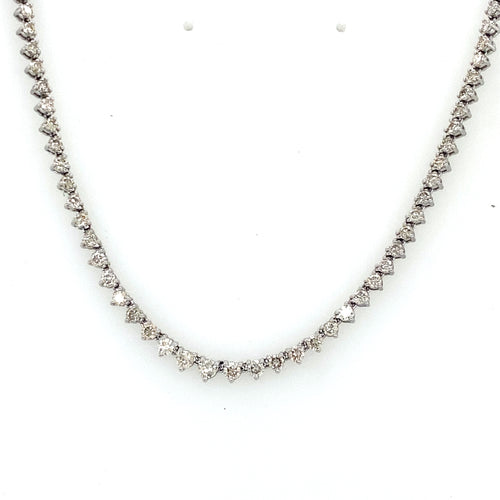 14K White Gold 6.50 CT Diamond Tennis Necklace