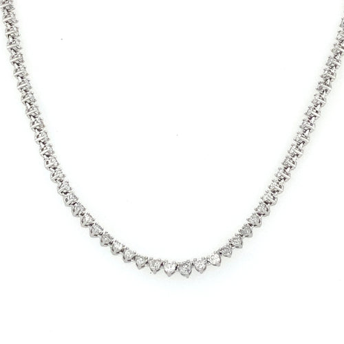 14k White Gold 3.50 CT Diamond Tennis Necklace