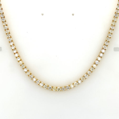 14k Yellow Gold 27.00 CT Diamond Tennis Necklace