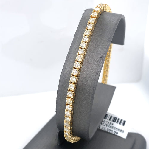 14k Yellow Gold 7.15 CT Diamond Tennis Bracelet