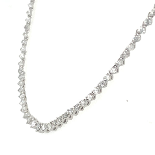 14k White Gold 3.50 CT Diamond Tennis Necklace