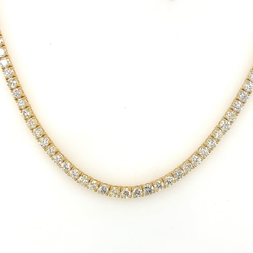 14k Yellow Gold 27.00 CT Diamond Tennis Necklace