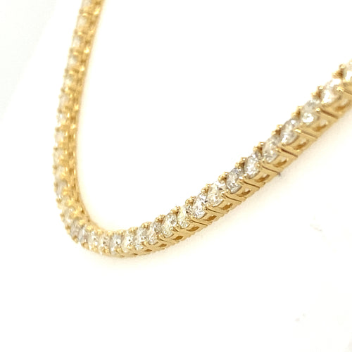 14k Yellow Gold 27.00 CT Diamond Tennis Necklace