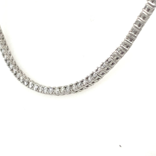 14K White Gold 8.00 CT Diamond Tennis Necklace