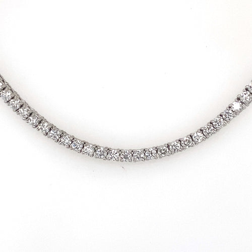 14K White Gold 8.00 CT Diamond Tennis Necklace