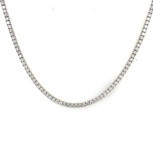 14K White Gold 8.00 CT Diamond Tennis Necklace