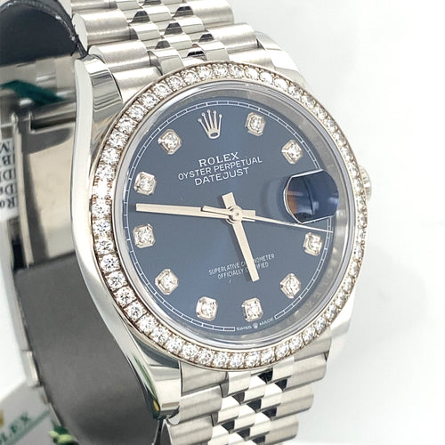 Pre-Owned Rolex Datejust Blue Dial,Steel & White Gold 36mm Watch,126284RBR philadelphia