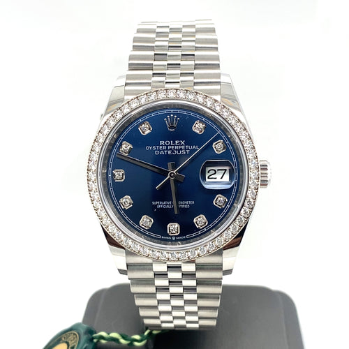 Pre-Owned Rolex Datejust Blue Dial,Steel & White Gold 36mm Watch,126284RBR philadelphia