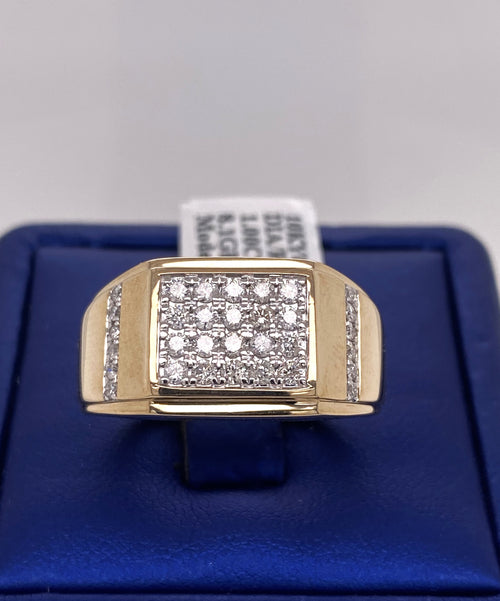 10k Yellow Gold 1.00 CT Diamond Men's Ring