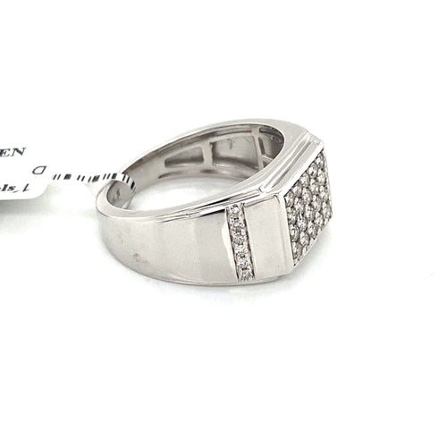 10k White Gold 1.00 CT Diamond Men's Ring