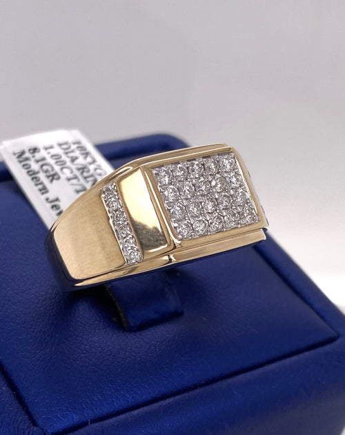 10k Yellow Gold 1.00 CT Diamond Men's Ring