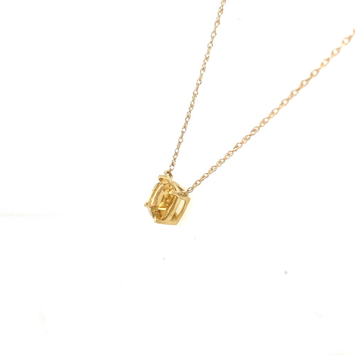 10k Yellow Gold Citrine Pendant Necklace