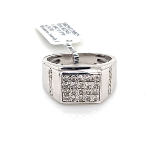 10k White Gold 1.00 CT Diamond Men's Ring