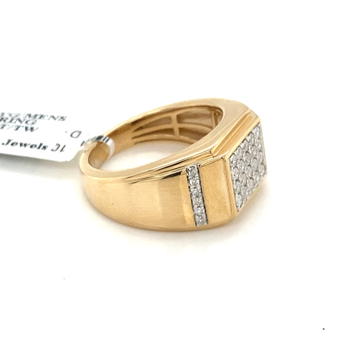 10k Yellow Gold 1.00 CT Diamond Men's Ring