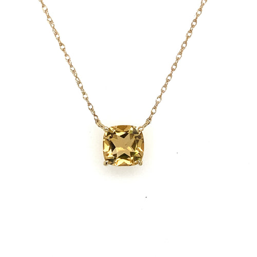 10k Yellow Gold Citrine Pendant Necklace