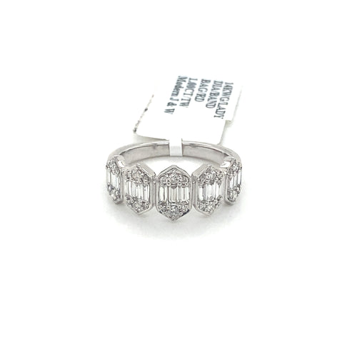 Ladies 14k White Gold 1.00 CT Baguette Diamond Band