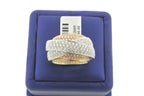 Fancy 18k Tri Color Gold 3.75 CT Diamond Ladies Ring